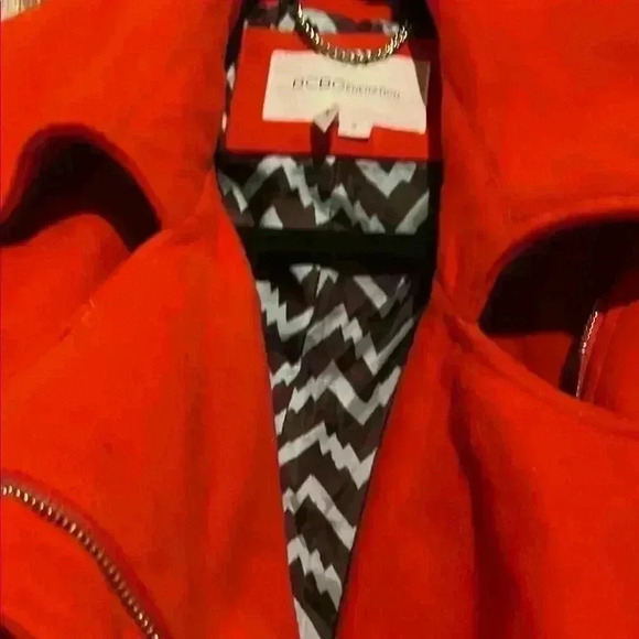 BCBGMAXAZRIA Women's Red Belted Jacket - Picture 7 of 7